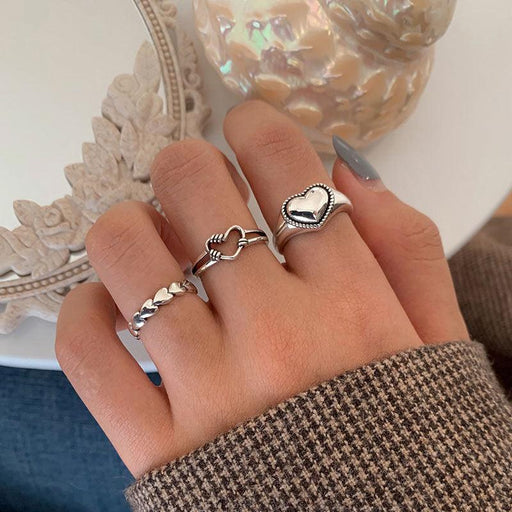 S925 Silver Love Hollow Out Ring