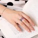 S925 Silver Simple Fashion Epoxy Burnt Blue Women's Opening Ethnic Ring