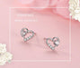 S925 Sterling Silver Love Heart Stud Earrings
