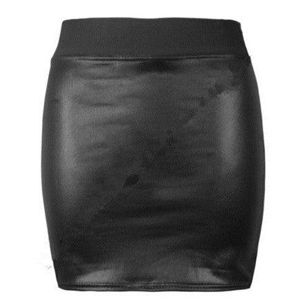 Short skirt sexy bag hip skirt Pu skirt