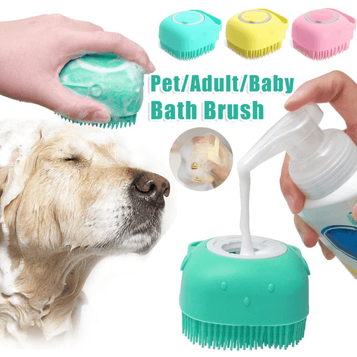 Silicone Dog Bath Massage Gloves Brush Pet Cat Bathroom Cleaning Tool
