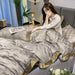 Silk Cotton Sheets Fitted Sheet Quilt Cover Bed