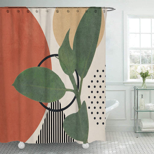 Simple Geometric Shower Curtain Bathroom Polyester Waterproof Shower