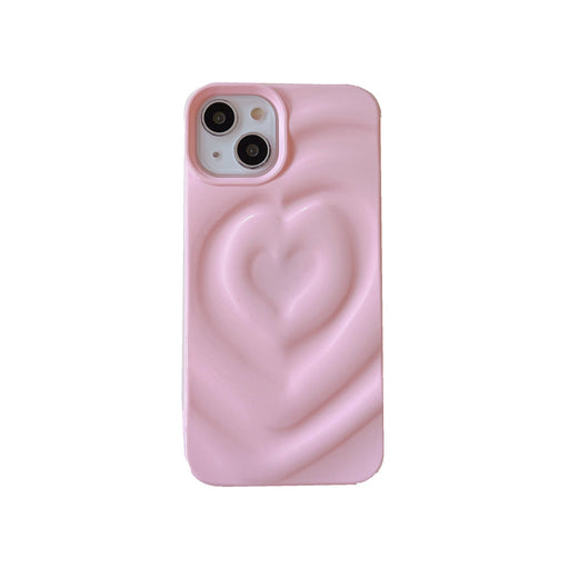 Solid Color Three-dimensional Love Phone Case