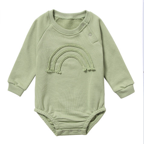 Spring And Autumn Romper R Baby Long Sleeve Waffle