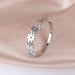 Stainless Steel Hollowed Out Seven Flowers Closed Ring Female