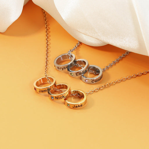 Stainless Steel Ring Lettering Clavicle Chain