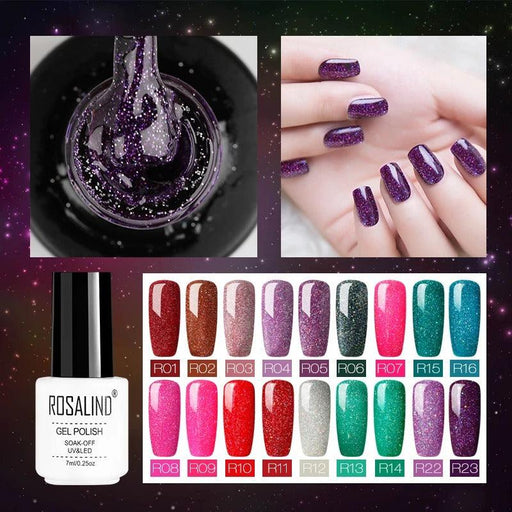 Stars decorated with rainbow light therapy nails 29 colors