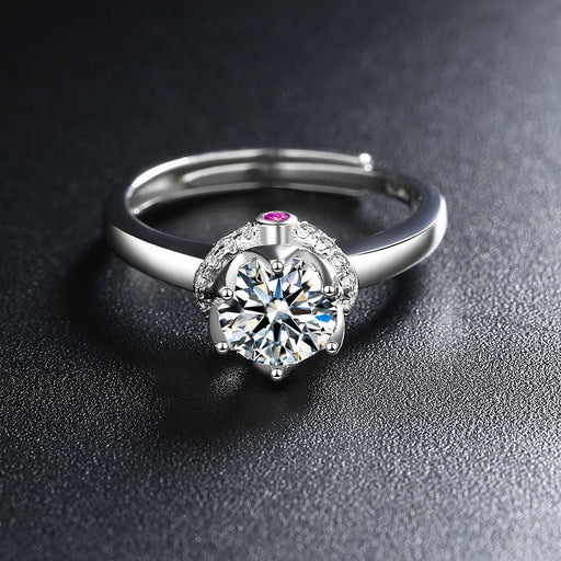 Sterling Silver Mosanne Diamond Ring