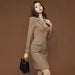 Suit Collar Single-breasted Mid-length Outer-style Dress