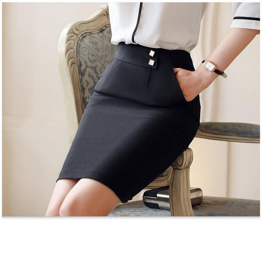 Suit Skirt Black One Step Skirt Professional Wear Bag Skirt