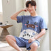 Summer Couple Pajamas Short-sleeved Knitted Cotton Homewear Suit