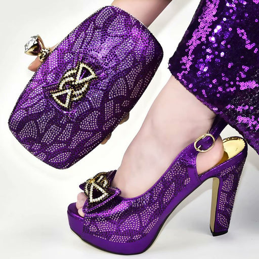 Summer Purple Rubber Pointed High Heel Fashion Sandals With Bag