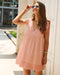 Summer V-neck Cotton Short Skirt Solid Color Dress