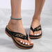 Summer Women Wedge Sandals With Chain Anti-Slip Slippers Retro Slides Flip Flops Shoes