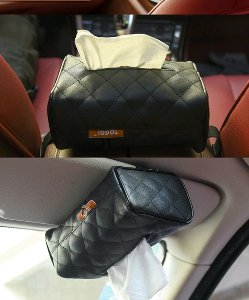 Sun visor chair back-mounted car interior tissue box creative car supplies paper towel set tray cute