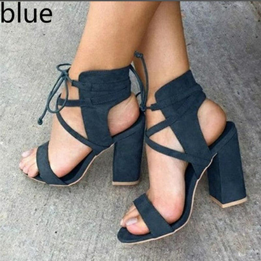 Super high heel hollow round head with sandals ankle strap buckle women's shoes