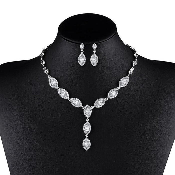 The Bride Jewelry Jewelry Suite Earrings Photography Evening Party And Two Sets Of Nkn51 Zircon Earrings Necklace