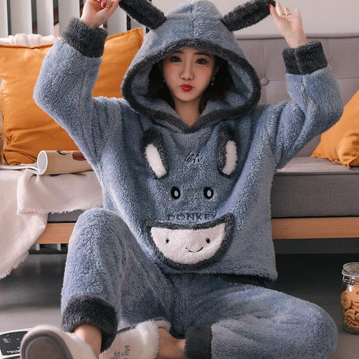 Thick Warm Pajamas For Women Velvet Pijama