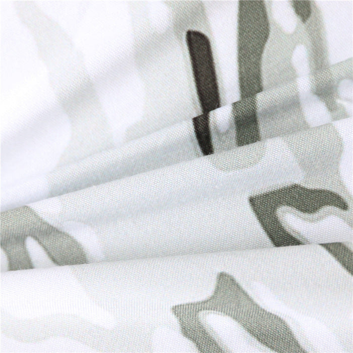 Three-piece Set Of Black And White Printed Bed Linen And Duvet Cover