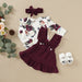Three-piece set of baby and toddler flower print straps