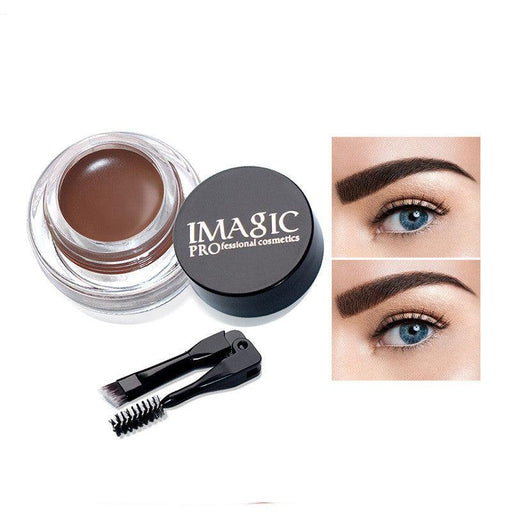 Waterproof And Makeup Free 6-color Eyebrow Cream With Brush Head