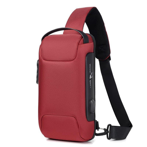 Waterproof USB Anti-theft Bag Men Crossbody Shoulder Bag Sling Multifunction Short Travel Messenger Chest Pack