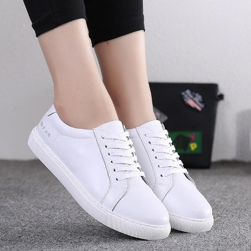 White Shoe Leather Casual Shoes