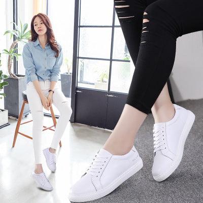 White Shoe Leather Casual Shoes