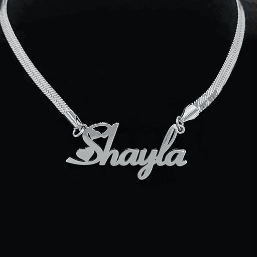 Wind Blade Necklace Custom Name Stainless Steel Name Snake Chain Necklace For Women Jewelry Gift