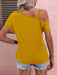 Women Clothes Off Shoulder Blouse Summer Irregular Design Tops Shirt
