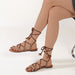 Women Flat Sandals Summer Strappy Sandals Roman National Style Bohemian Shoes For Beach Vacation