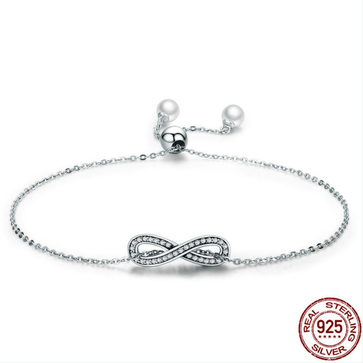 Women's 925 sterling silver stretch hand rope silver silver character silver bracelet