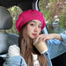 Women's All Match Retro White Rose Red Beret
