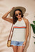 Women's Clothing Rainbow Color-blocking Halter Top Fashion Backless Knitted Lace-up Vest