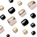 Women's Fashion Black Line Gold Powder Wear Manicure Nails