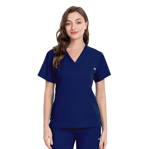 Women's Fashion Simple Nurses' Uniform Short Sleeve Pants Suit
