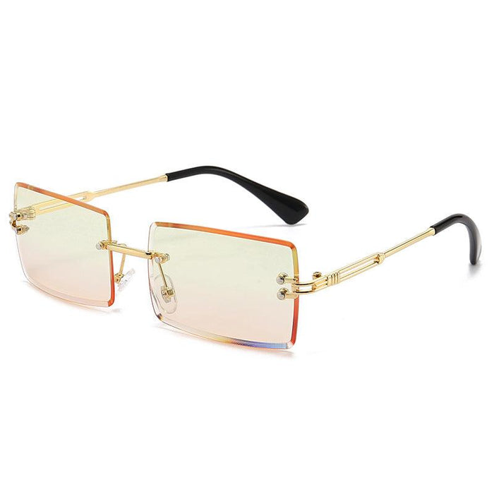 Women's Fashionable Rimless Cut Edge Gradient Color Sunglasses