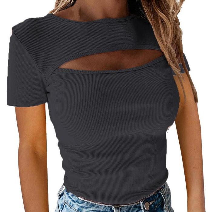 Women's Hollow Bottoming Shirt Long Sleeve Solid Color