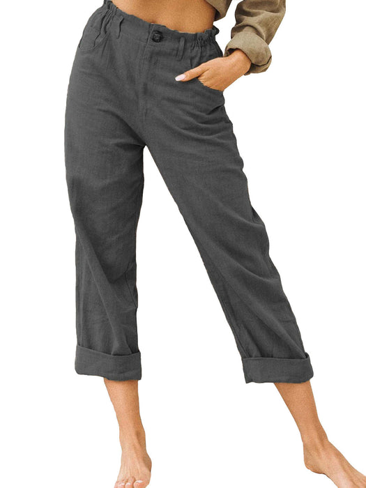 Women's Joggers Pants Fashion High Waist Casual Pants With Pockets