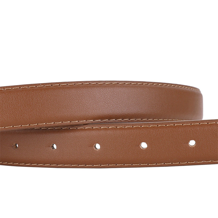 Women's Leather Smooth Buckle Belt