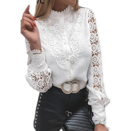 Women's Long Sleeve Lace Fashion V-neck Top