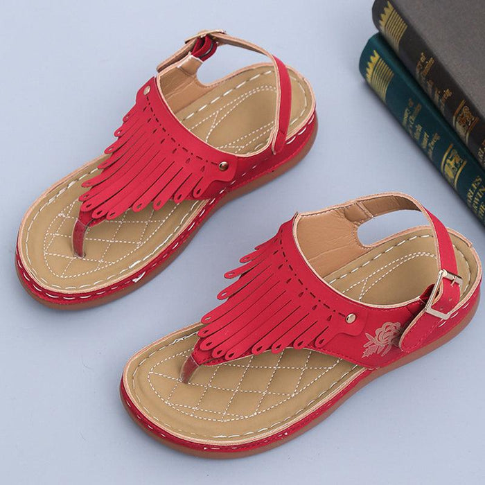 Women's Roman Cutout Thong Wedge Beach Sandals