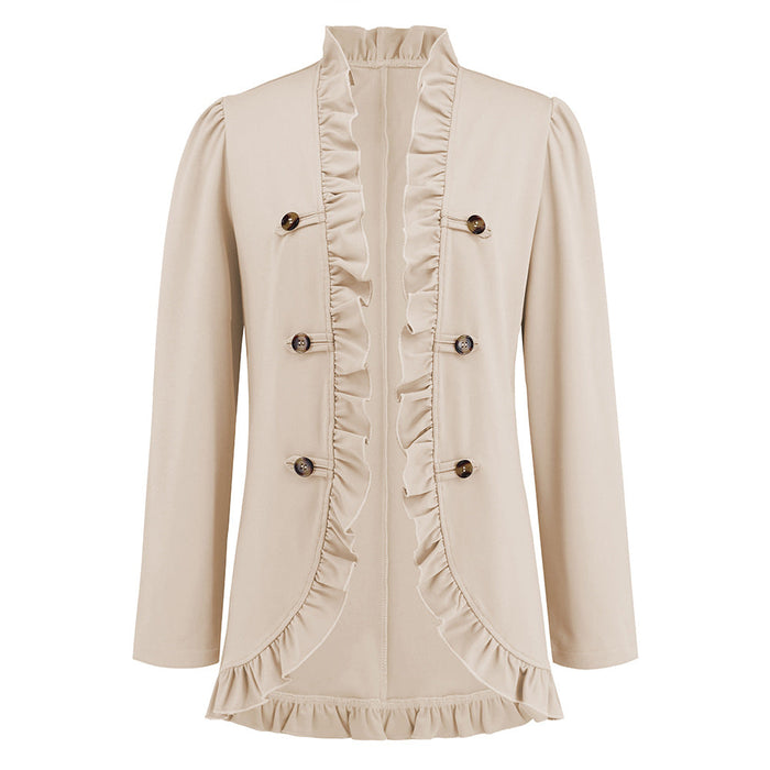 Women's Ruffled Cardigan Button Jacket