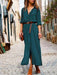 Women's Solid Color Long Sleeve Split Long Skirt
