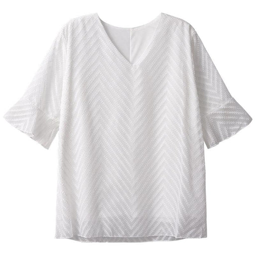 Women's Summer White Chiffon Short Sleeve Shirt