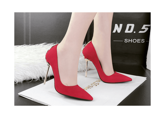 Women's fashion pointed high heels nightclub sexy metal with women's shoes stiletto metal bow banquet