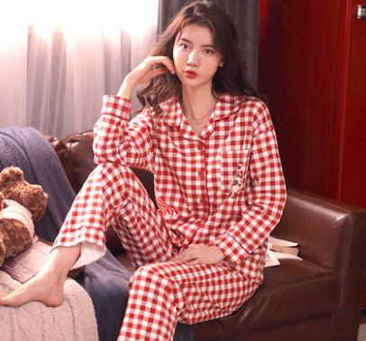 Women's pajamas spring and autumn autumn cotton long-sleeved home service