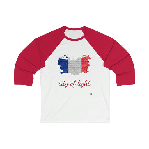 Womens Heathered Baseball Tee- City of light shirt, Paris style shirt, Sleeve Baseball Shirts