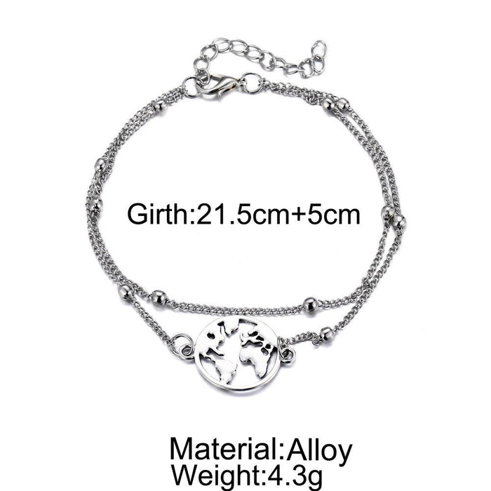 hree-piece anklet map love eight ladies anklet